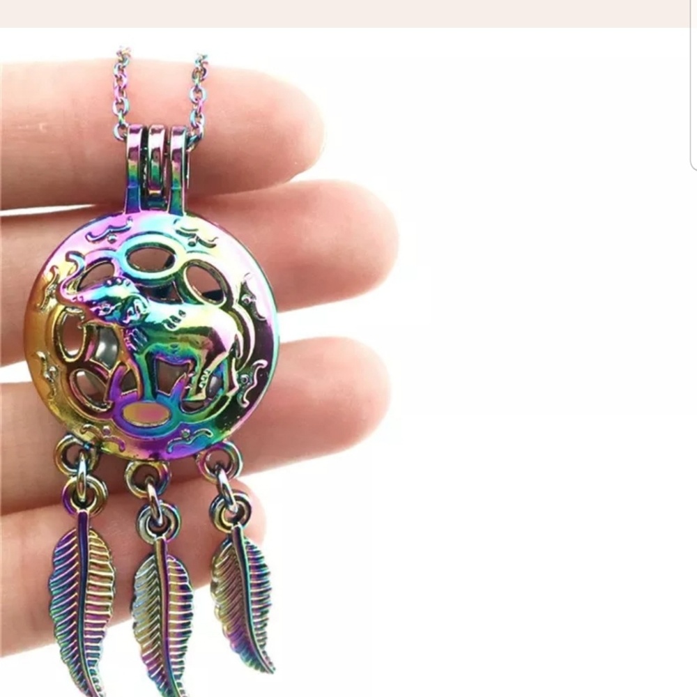 Elephant dream catcher charms necklaces
